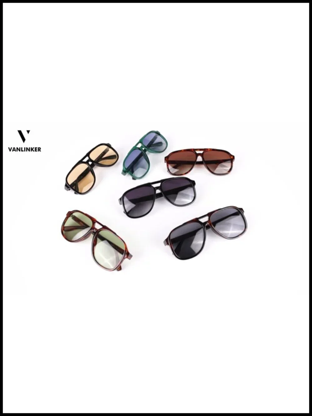 Retro Polarized Square Aviator Sunglasses Oversized UV400 Protection Unisex
